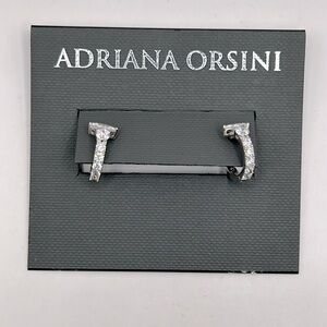 Adriana Orsini Silver Plated CZ Huggie Hoops NWT